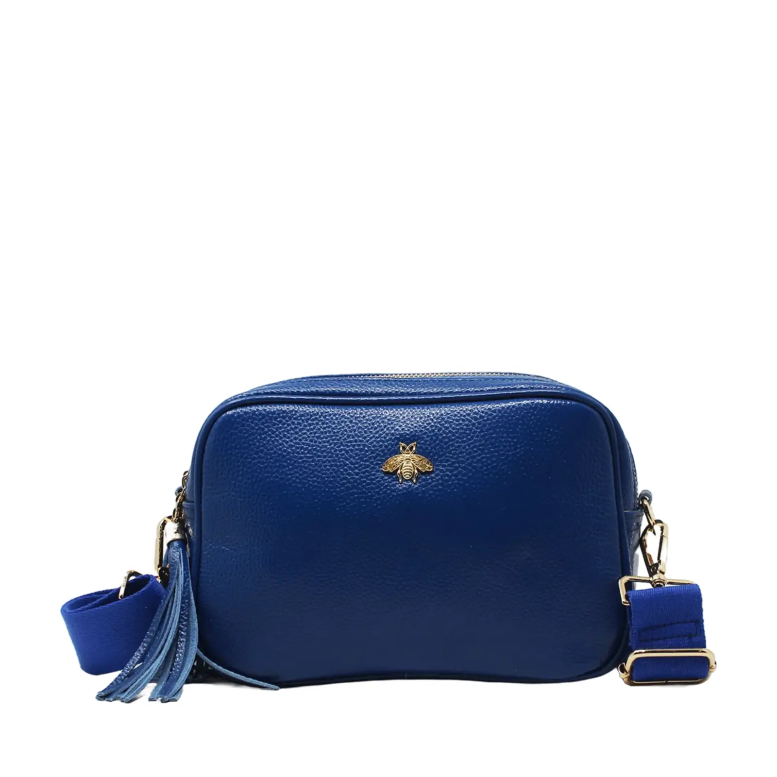 Double Zipper Genuine Leather Camera Bag with Bee - Image 5