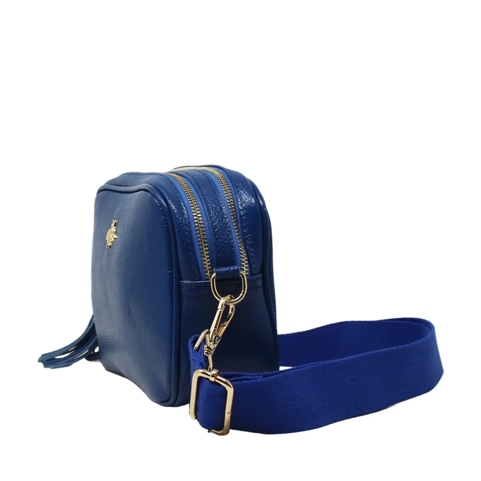 Double Zipper Genuine Leather Camera Bag with Bee - Image 6
