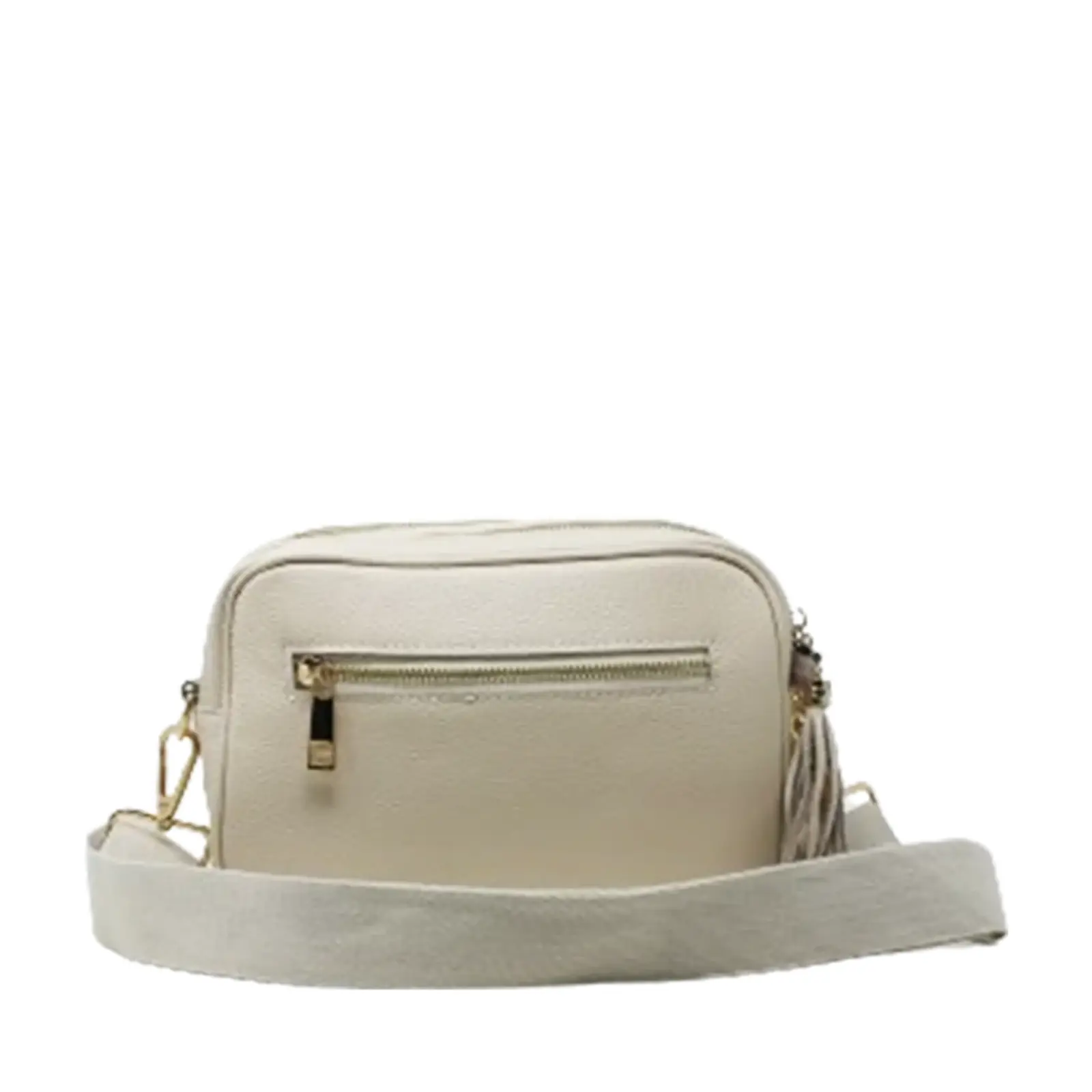 Double Zipper Genuine Leather Camera Bag with Bee - Image 2