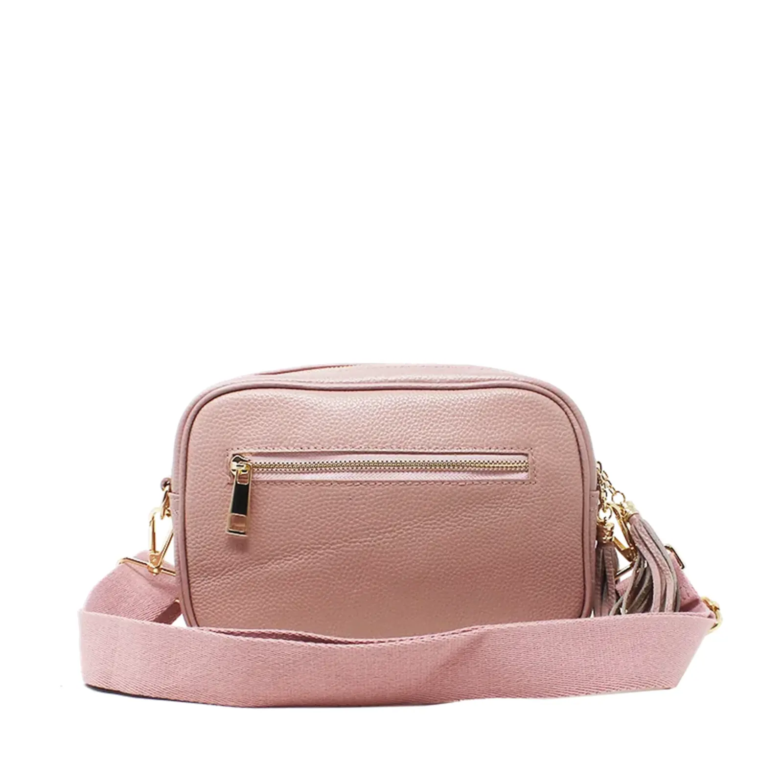 Double Zipper Genuine Leather Camera Bag with Bee - Image 18
