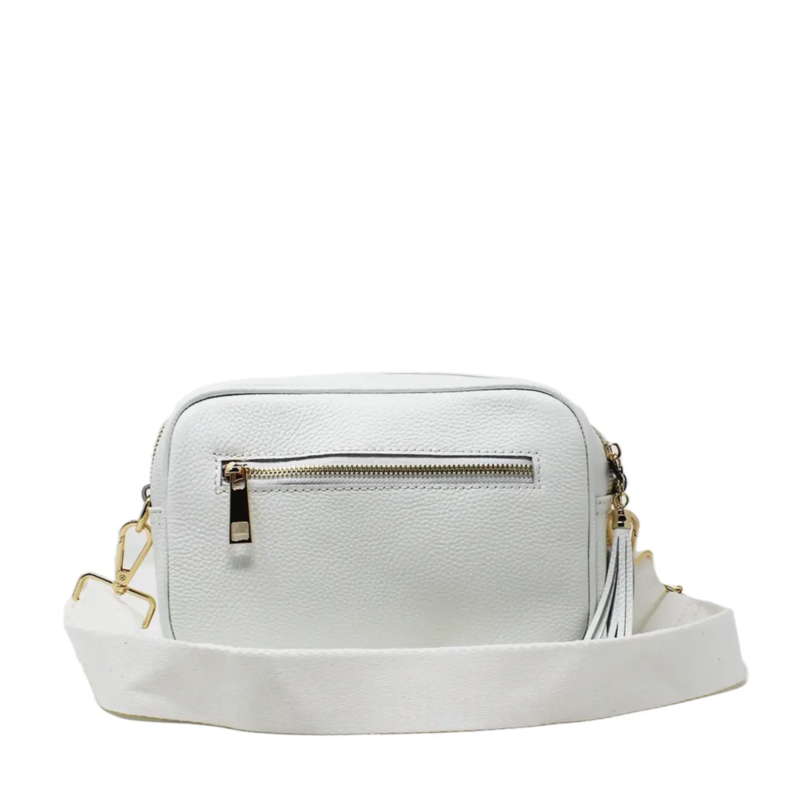 Double Zipper Genuine Leather Camera Bag with Bee - Image 22