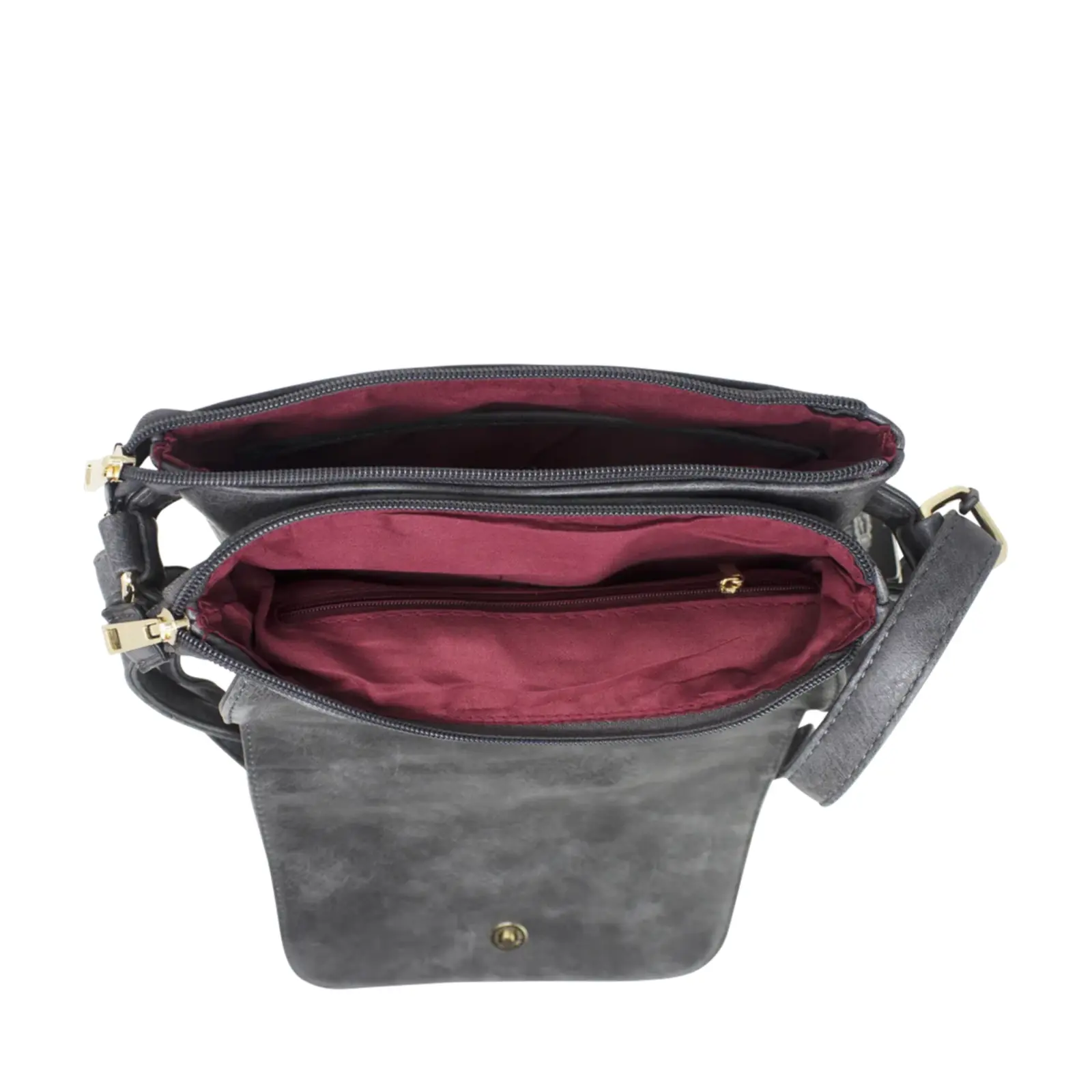 Crossbody with Flap Over Zipped Pocket - Image 8
