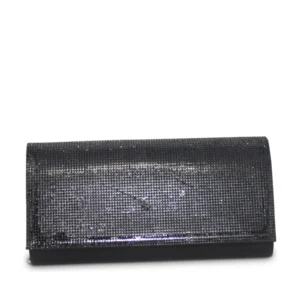 Curved Diamante Textured Gloss Evening Bag
