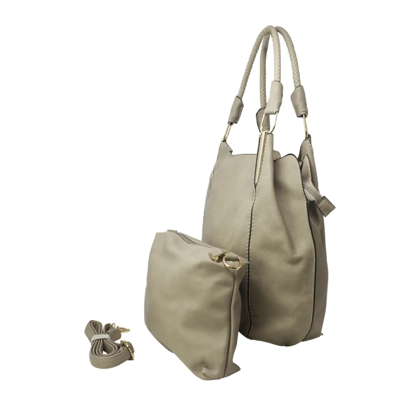 Knitted Handle Tote Bag Set - Image 4