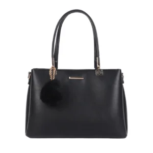 Ladies' Classic Totebag with Pom Pom Chain