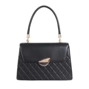 Diamond Quilted Hobo Bag with Buckle Button