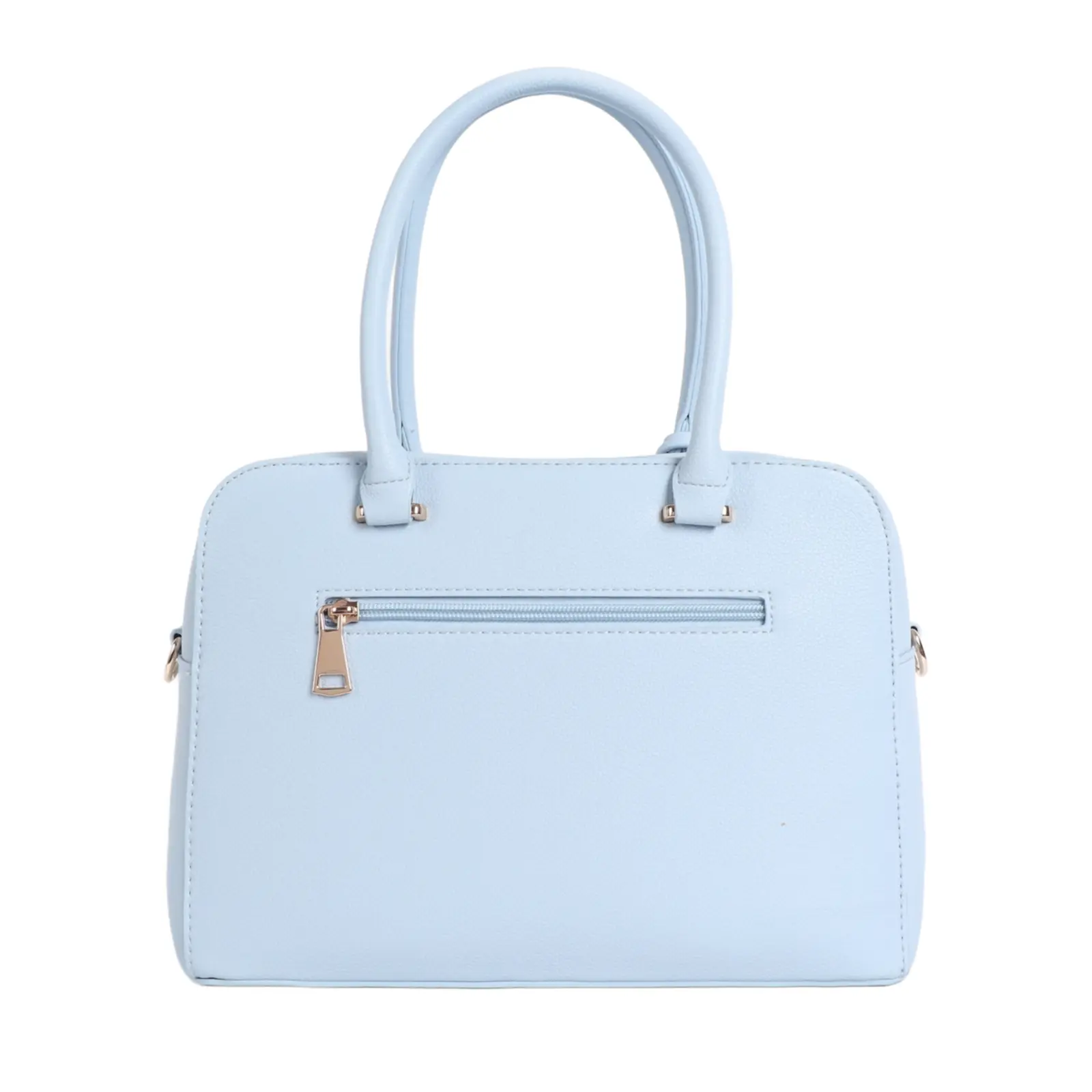 Diamond Patterned Handbag with Pom Pom Key Chain - Image 2