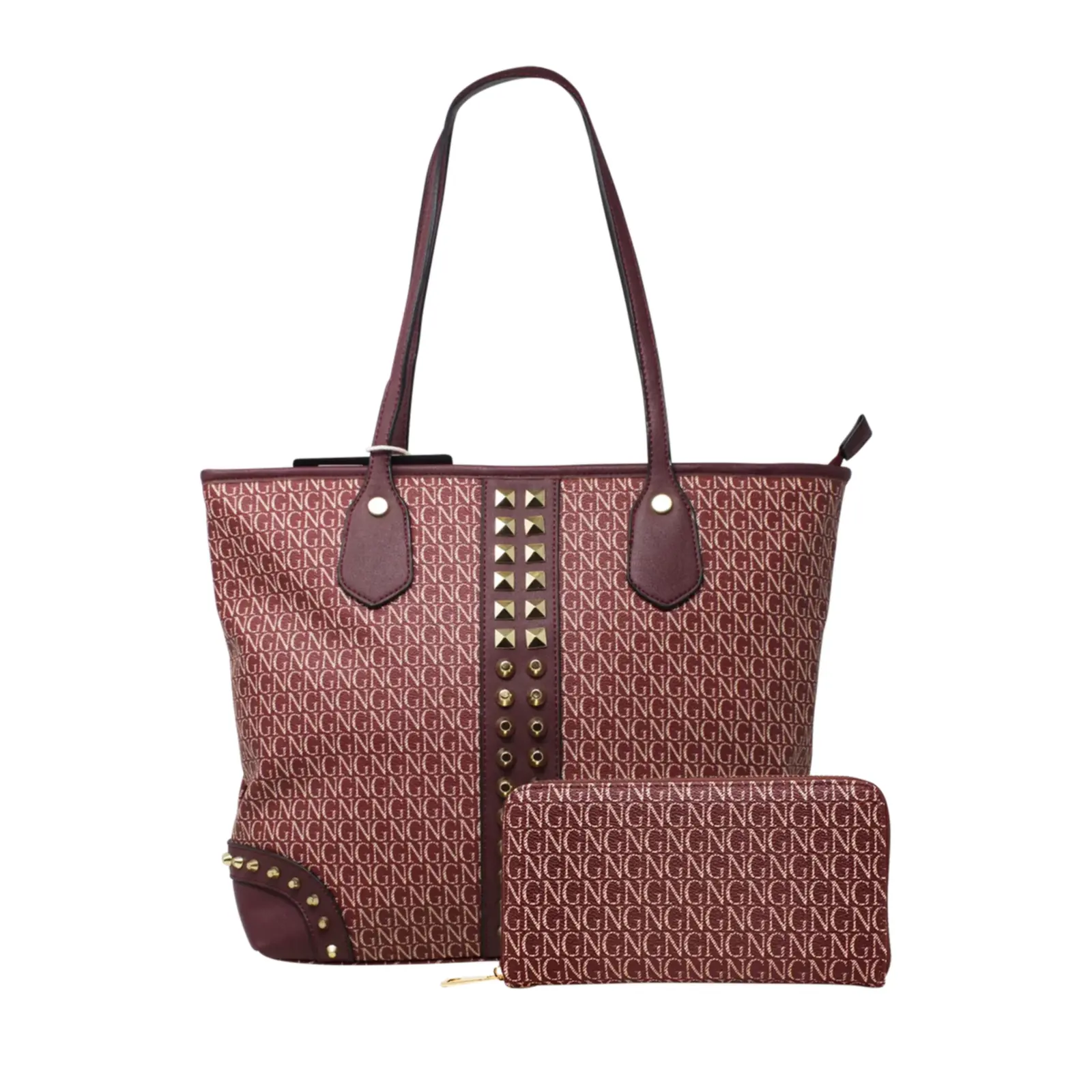 Logo Printed Shopper with Metal Studs - Image 15