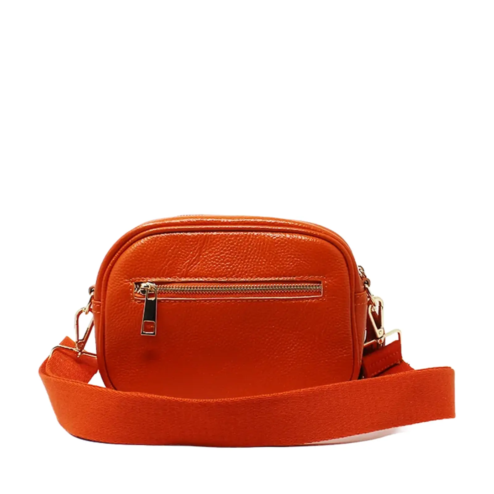 Simple Crossbody Genuine Leather Bag with Bee Decor - Image 16