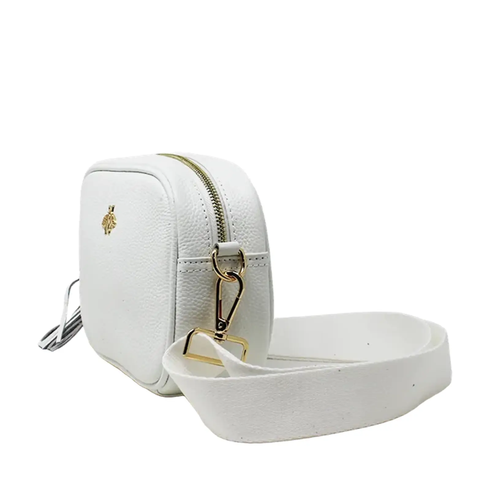 Simple Crossbody Genuine Leather Bag with Bee Decor - Image 22