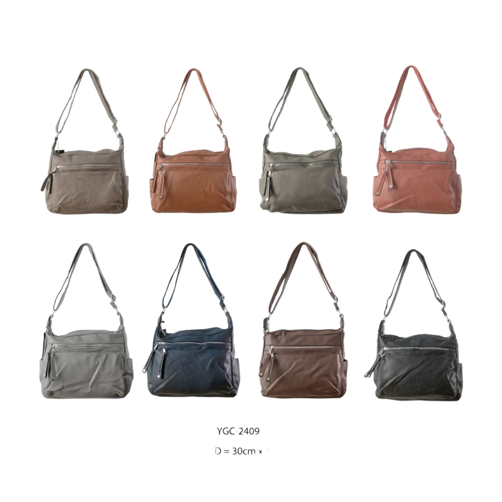 Duo-Compartment Shoulder Bag with Multi Pockets - Image 2