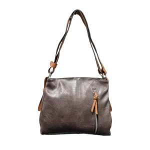 Due-Compartments Zipped Shoulder/Crossbody Bag