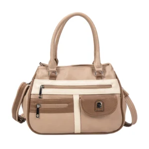 Three Compartment Adjustable Strap Handbag