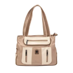 Four-Compartment Contrast-Color Tote Bag