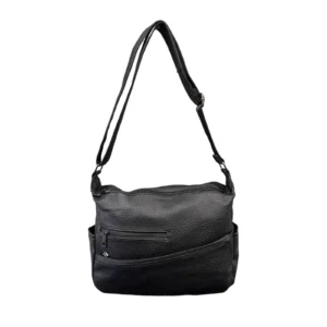 Textured PU Leather Multi-Pocket Crossbody Bag