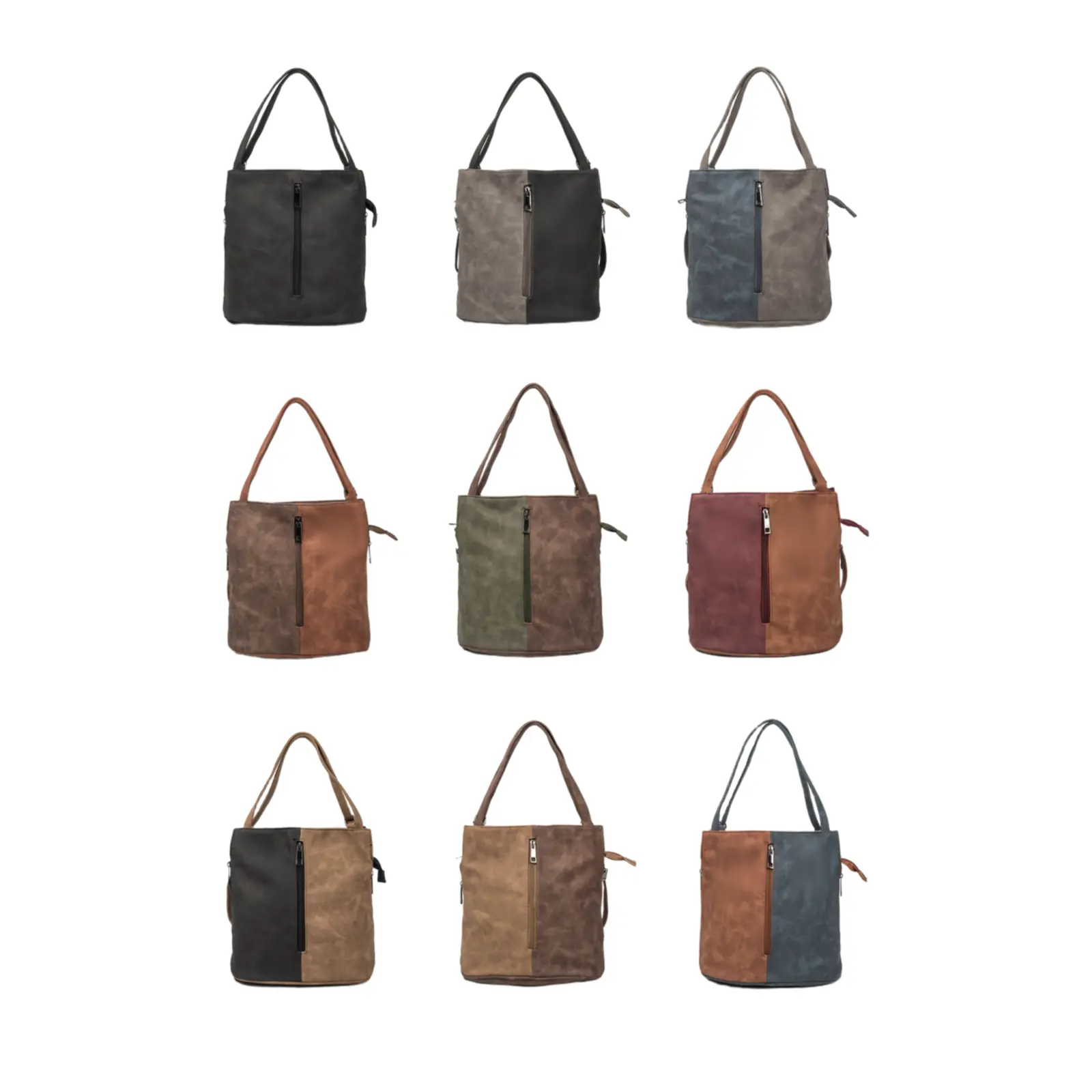 Unisex Convertible Two-Tone Tote Backpack - Image 2