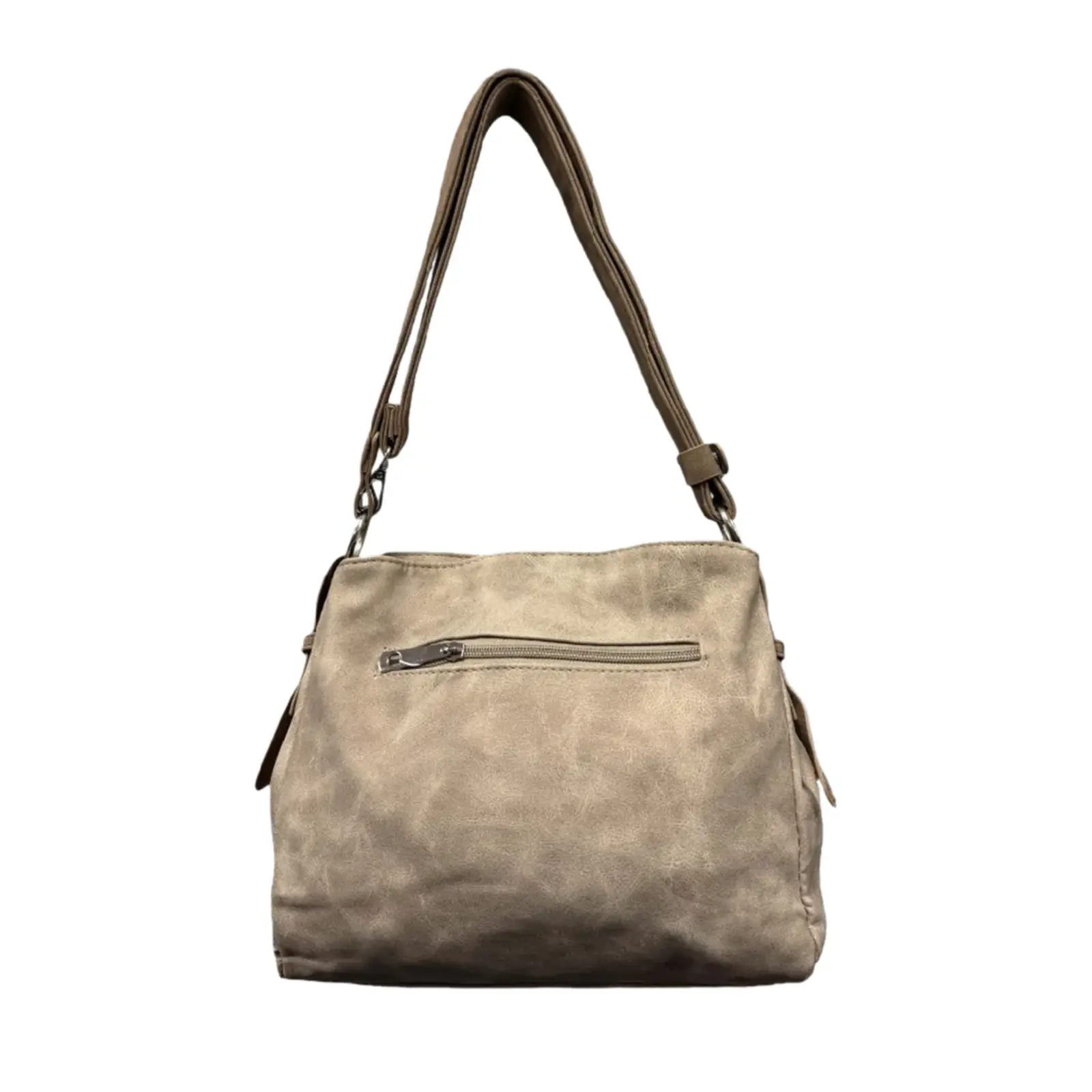 Dual-Tone Zipped Shoulder/Crossbody Bag - Image 2