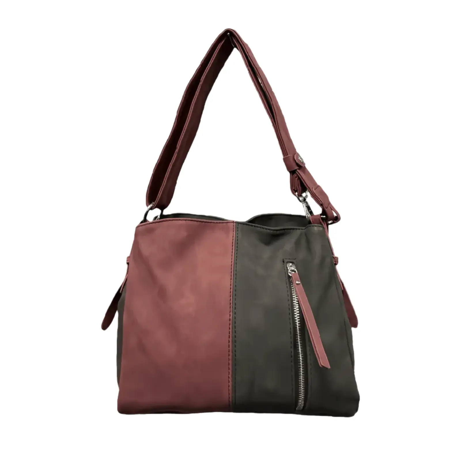 Dual-Tone Zipped Shoulder/Crossbody Bag - Image 9