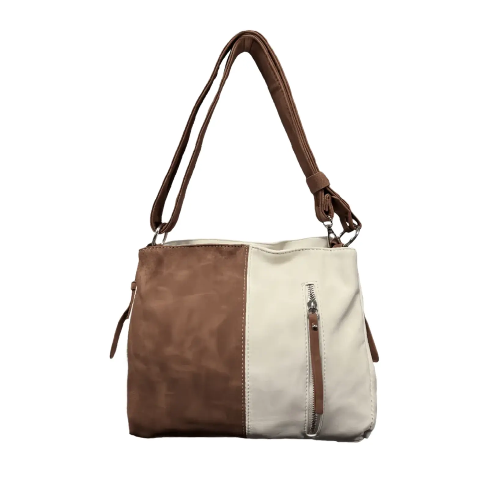 Dual-Tone Zipped Shoulder/Crossbody Bag - Image 4