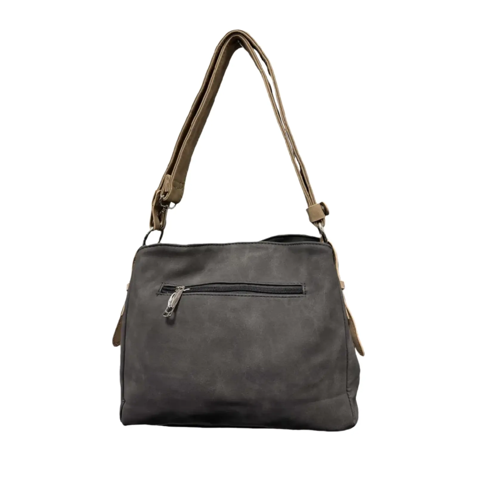 Dual-Tone Zipped Shoulder/Crossbody Bag - Image 5