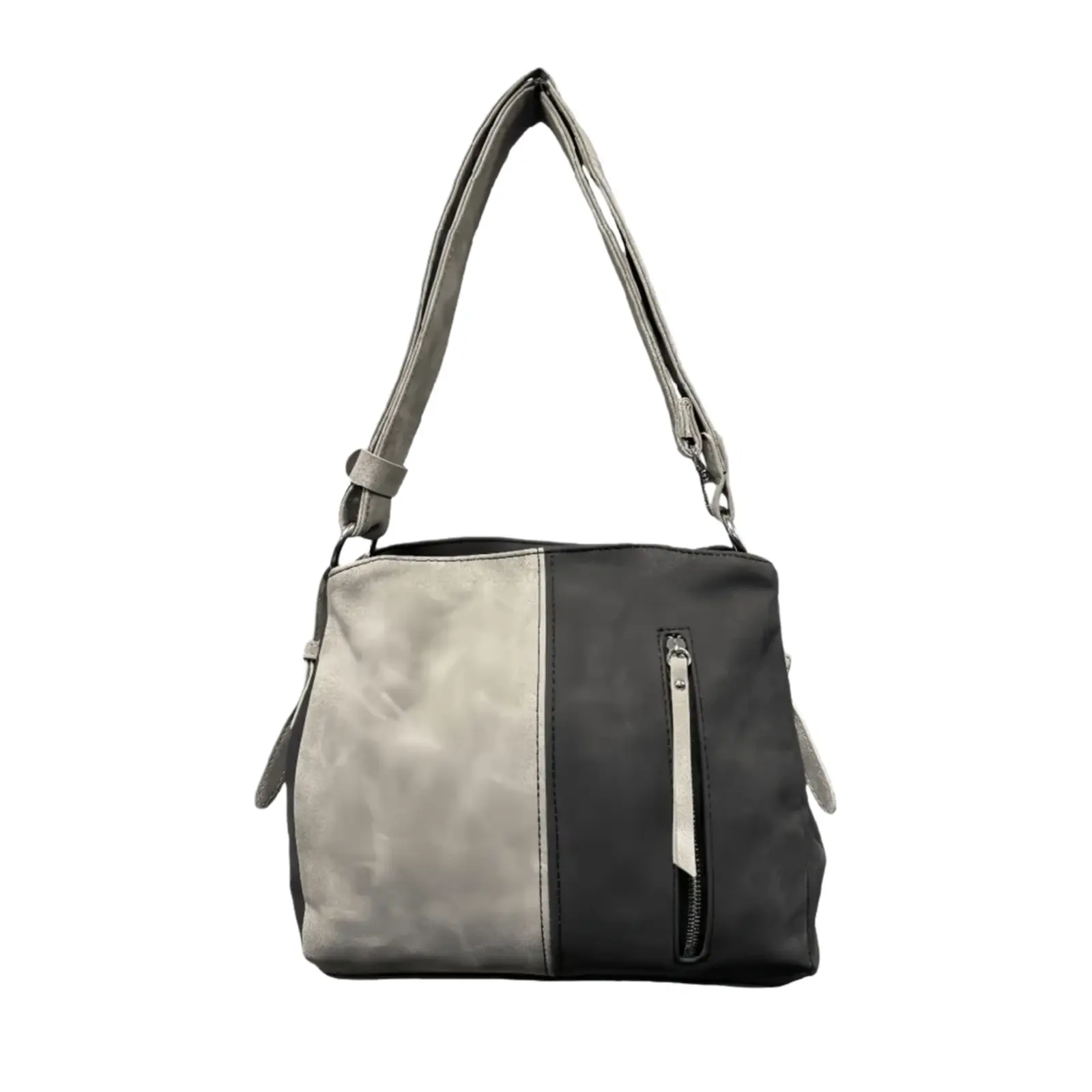 Dual-Tone Zipped Shoulder/Crossbody Bag - Image 7