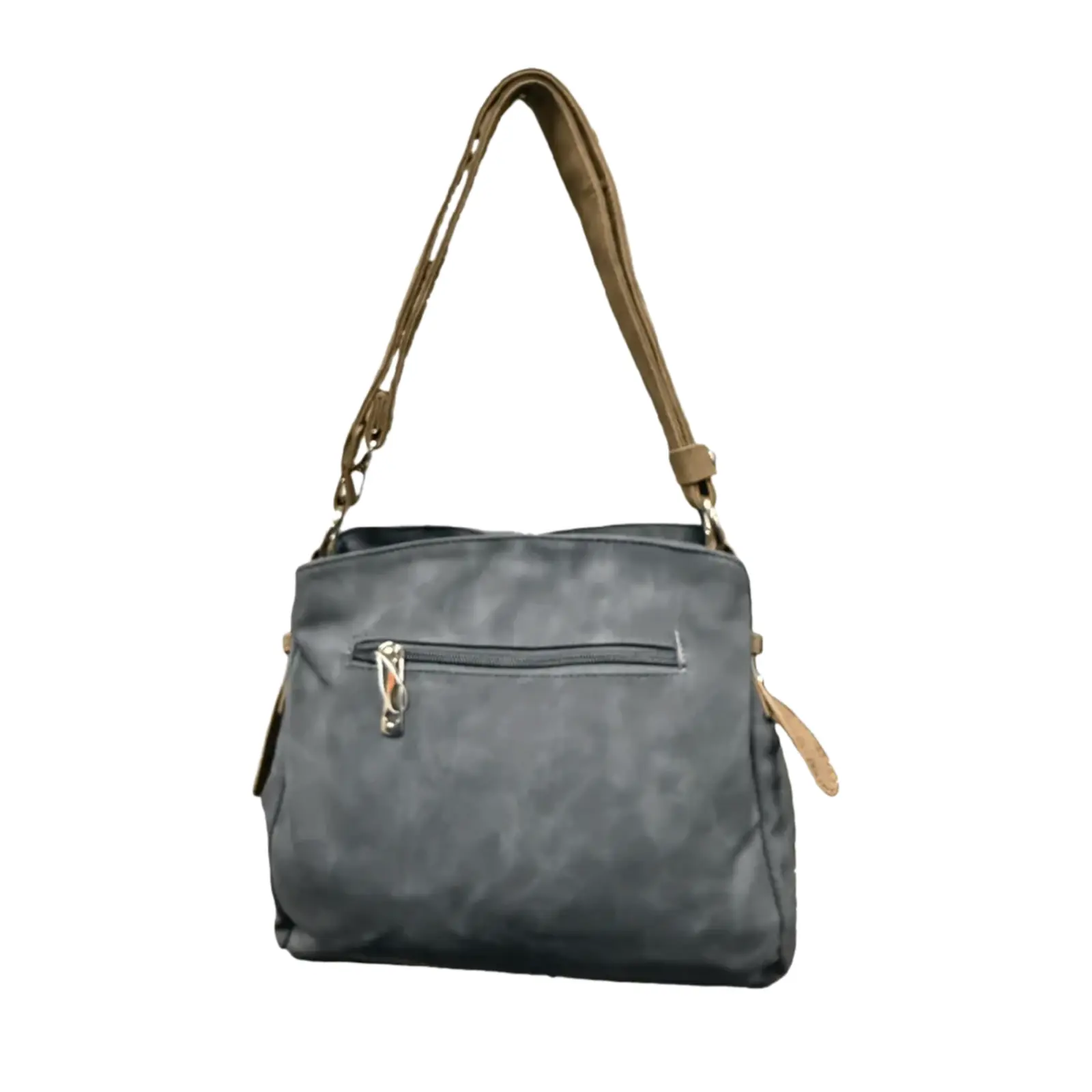 Dual-Tone Zipped Shoulder/Crossbody Bag - Image 12
