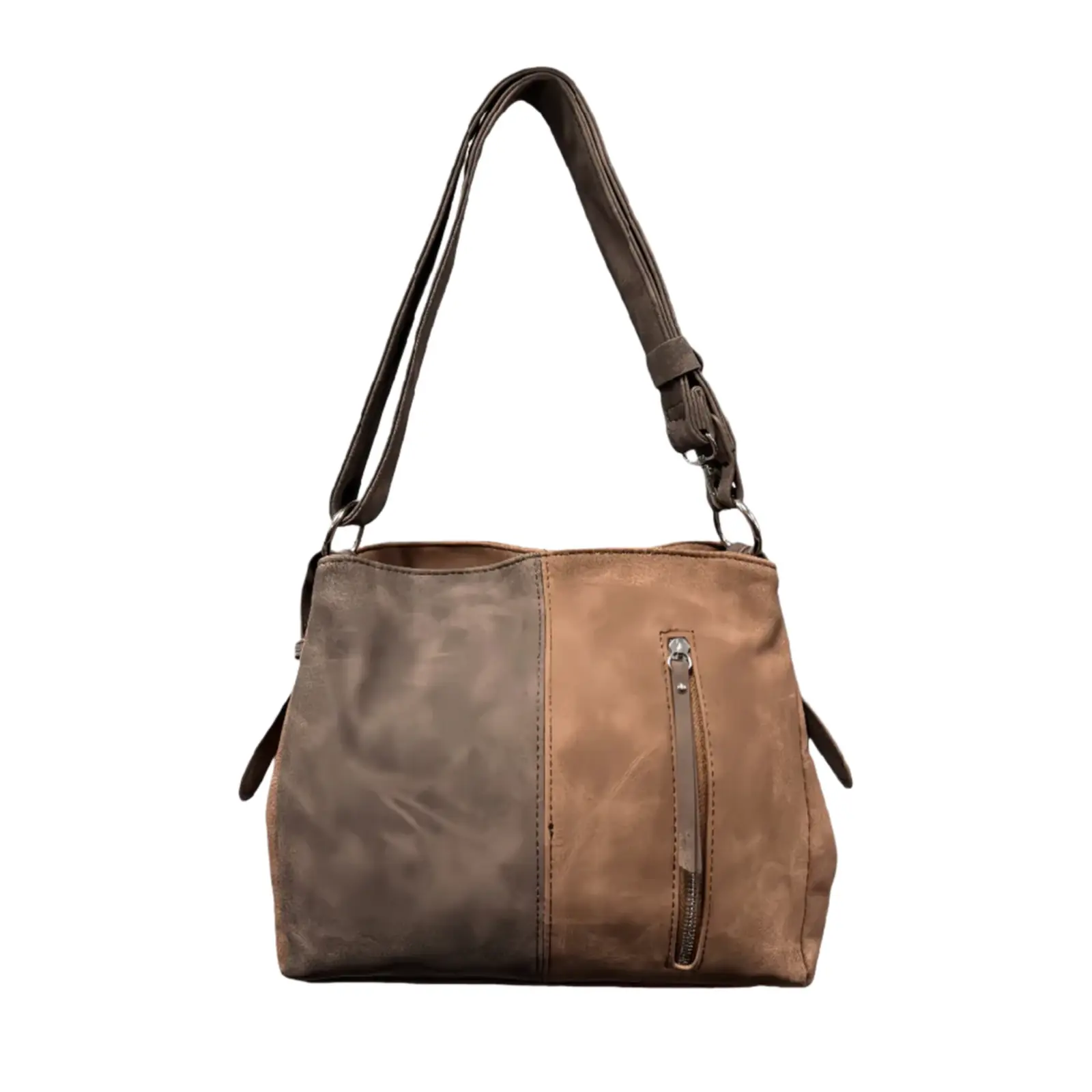 Dual-Tone Zipped Shoulder/Crossbody Bag - Image 13