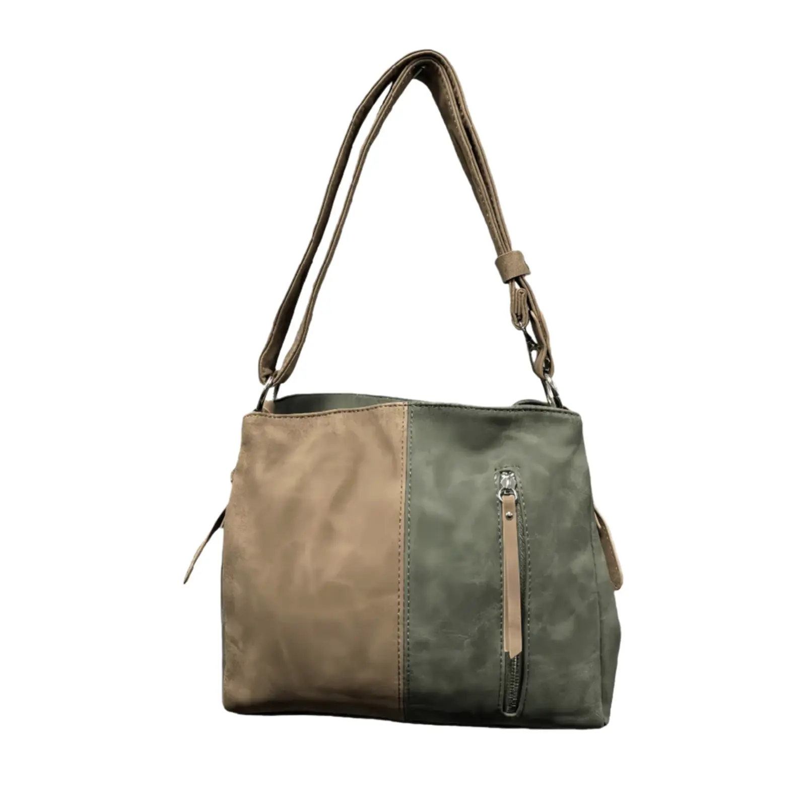 Dual-Tone Zipped Shoulder/Crossbody Bag - Image 16