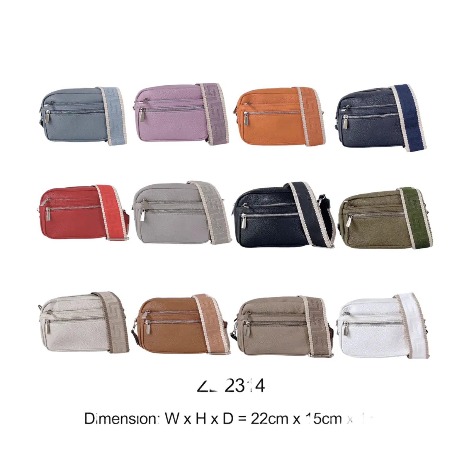 Multi-Zip Crossbody with Canvas Strap - Image 2