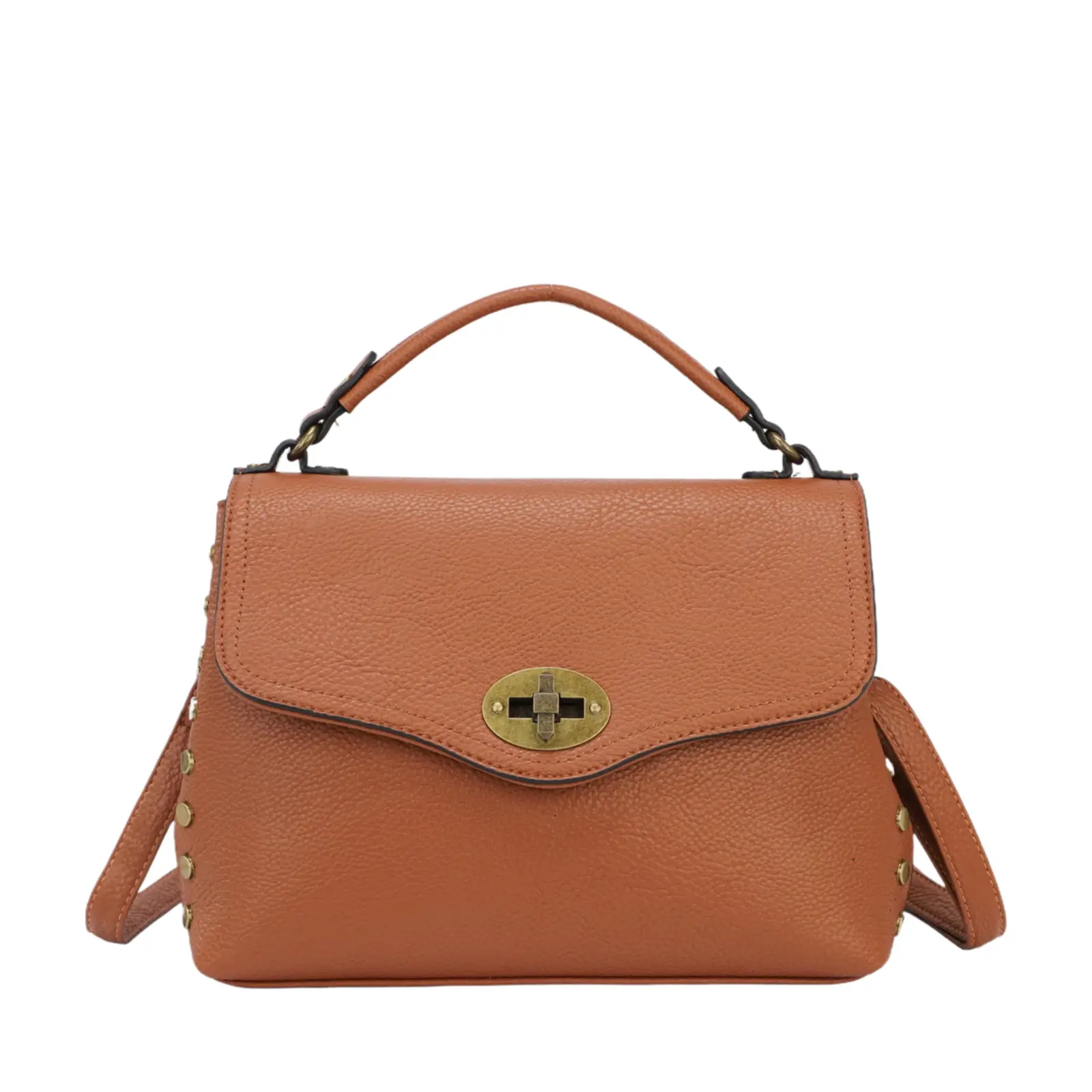 Retro Lock Buckle Multi-Color Handbag (with Detachable Shoulder Strap) - Image 5