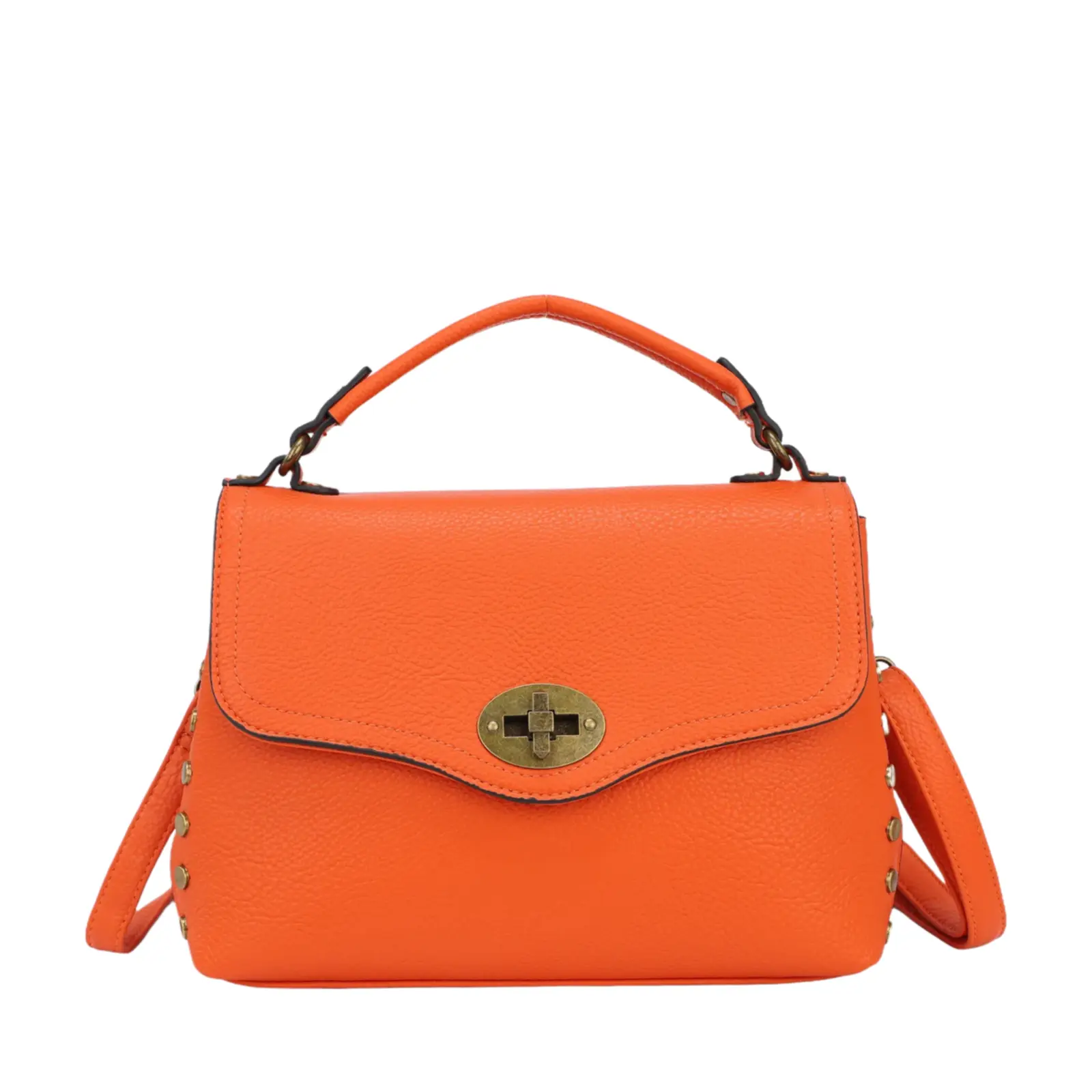 Retro Lock Buckle Multi-Color Handbag (with Detachable Shoulder Strap) - Image 10