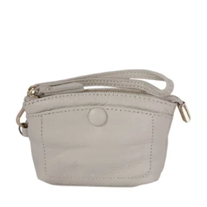 Real Leather Zip Wristlet Purse