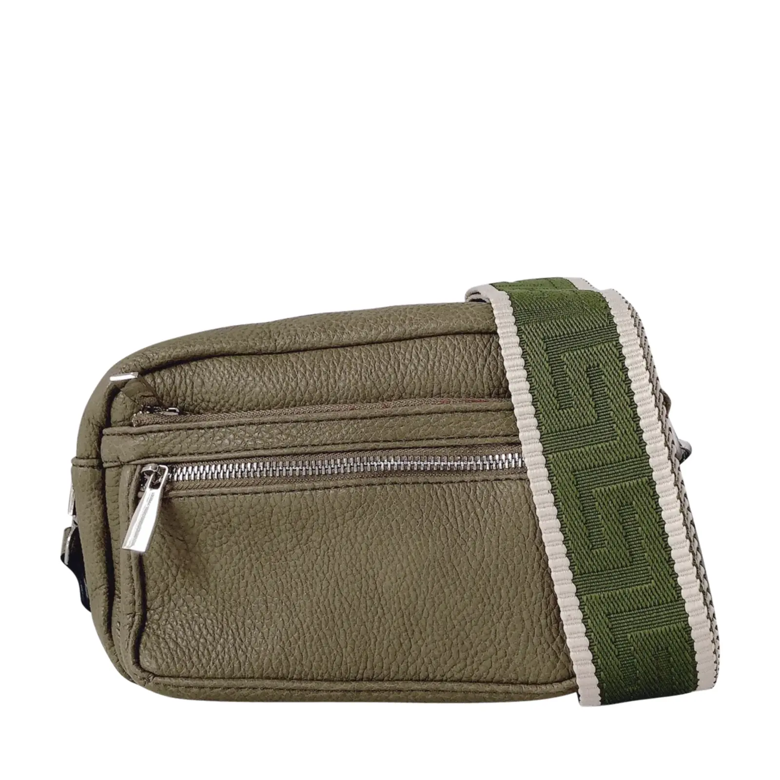 Multi-Zip Crossbody with Canvas Strap