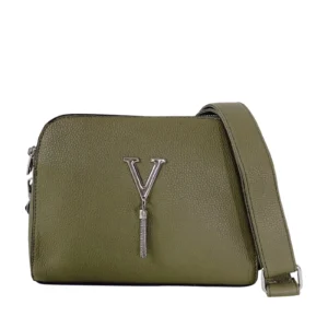 Duo-Compartment Crossbody Bag with Metal Tassel