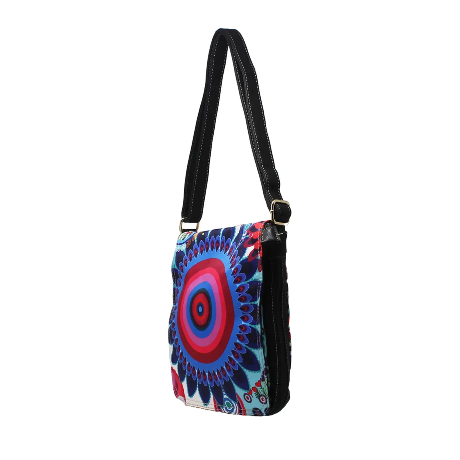 Abstract Floral Print Lightweight Crossbody Bag - Image 3