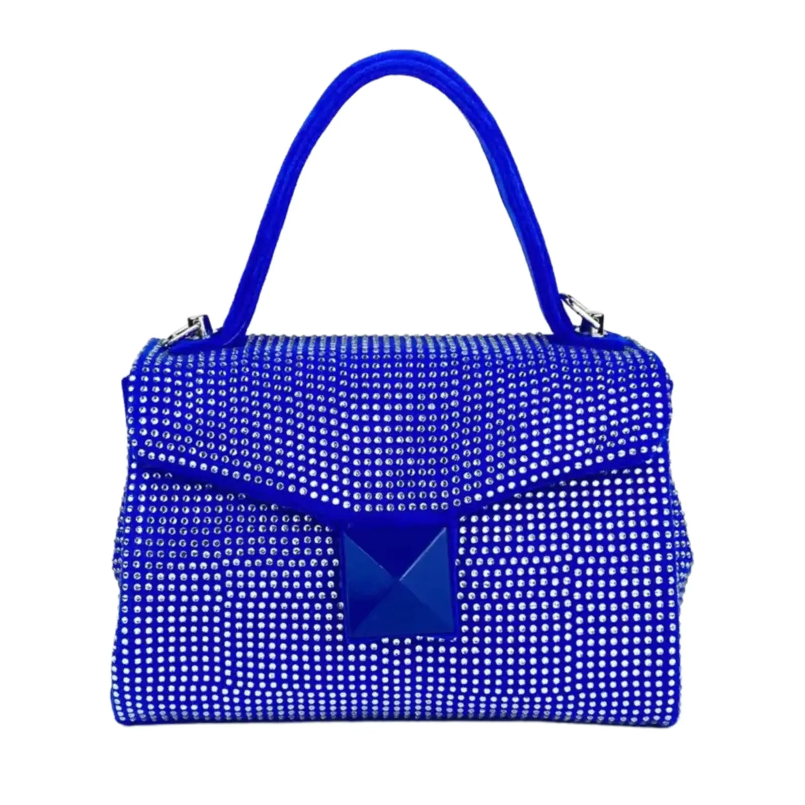 Full Diamante Small Satchel Bag with Chain - Image 4