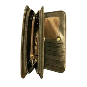 V-Striped Zipped Purse